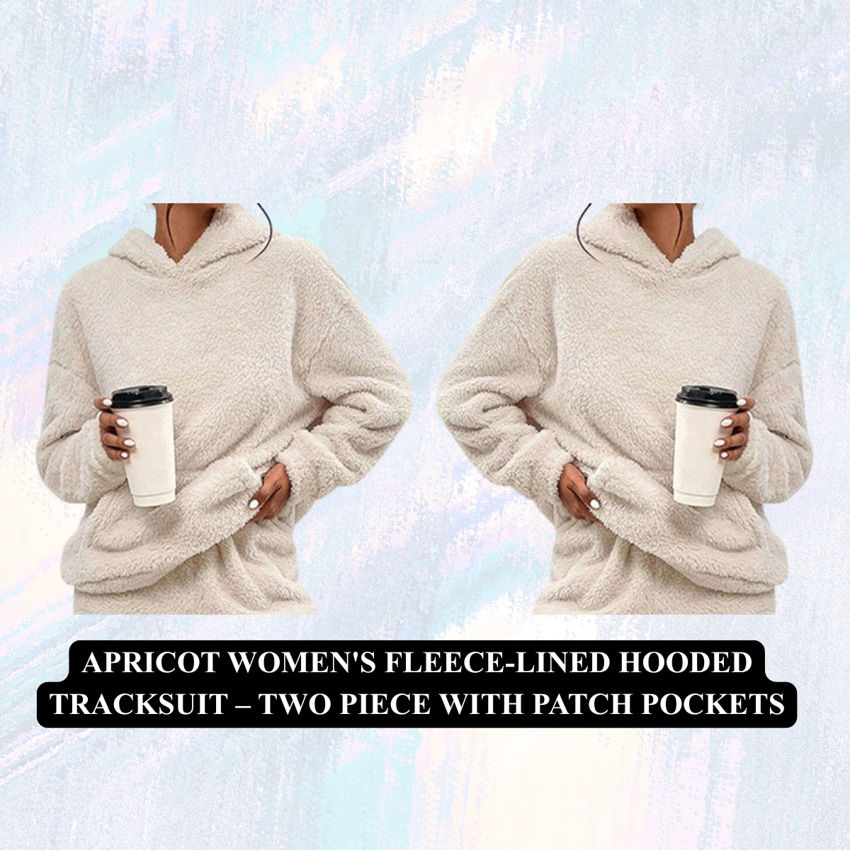 Women's Fleece-Lined Hooded Tracksuit – Two Piece with Patch Pockets