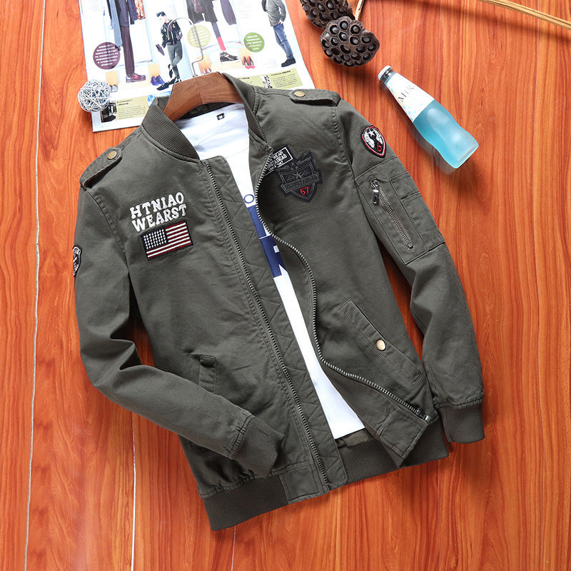 Men's Baseball Style Bomber Jacket | Vintage Flight Jacket