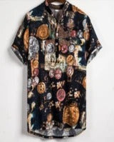 Men's Slim Fit Button Front Hawaiian Shirt – Short Sleeve