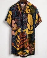 Men's Slim Fit Button Front Hawaiian Shirt – Short Sleeve