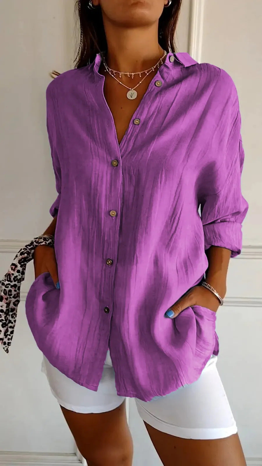 Women's Long Sleeve Button Shirt