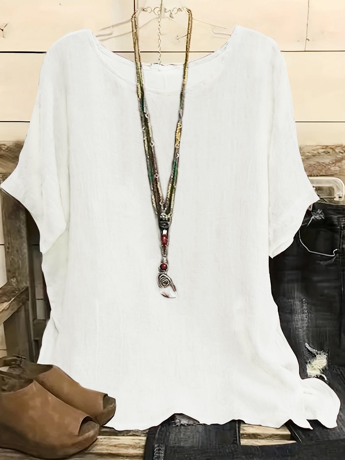 Women's Casual Blouse - 3/4 Sleeve