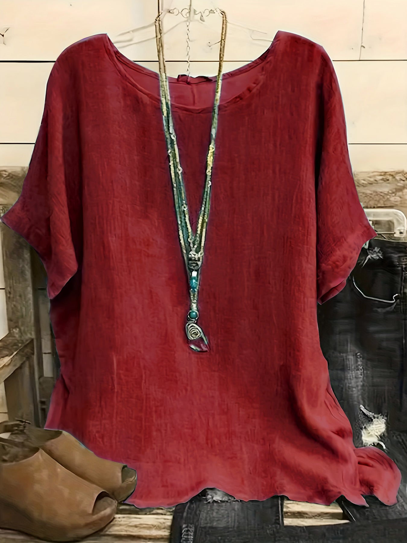 Women's Casual Blouse - 3/4 Sleeve