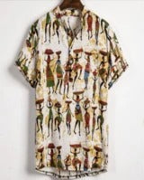 Men's Slim Fit Button Front Hawaiian Shirt – Short Sleeve