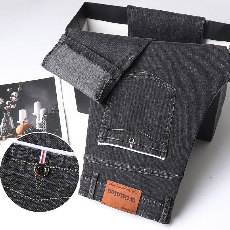 Men's Fleece-Lined Jeans | Winter Warmth Straight Loose Fit Pants