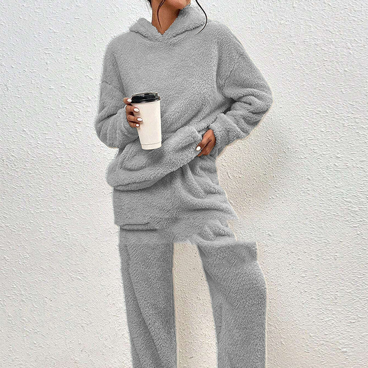 Women's Fleece-Lined Hooded Tracksuit | Cozy Two-Piece Set