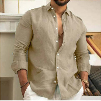 Men’s Summer Beach Casual Linen Shirt