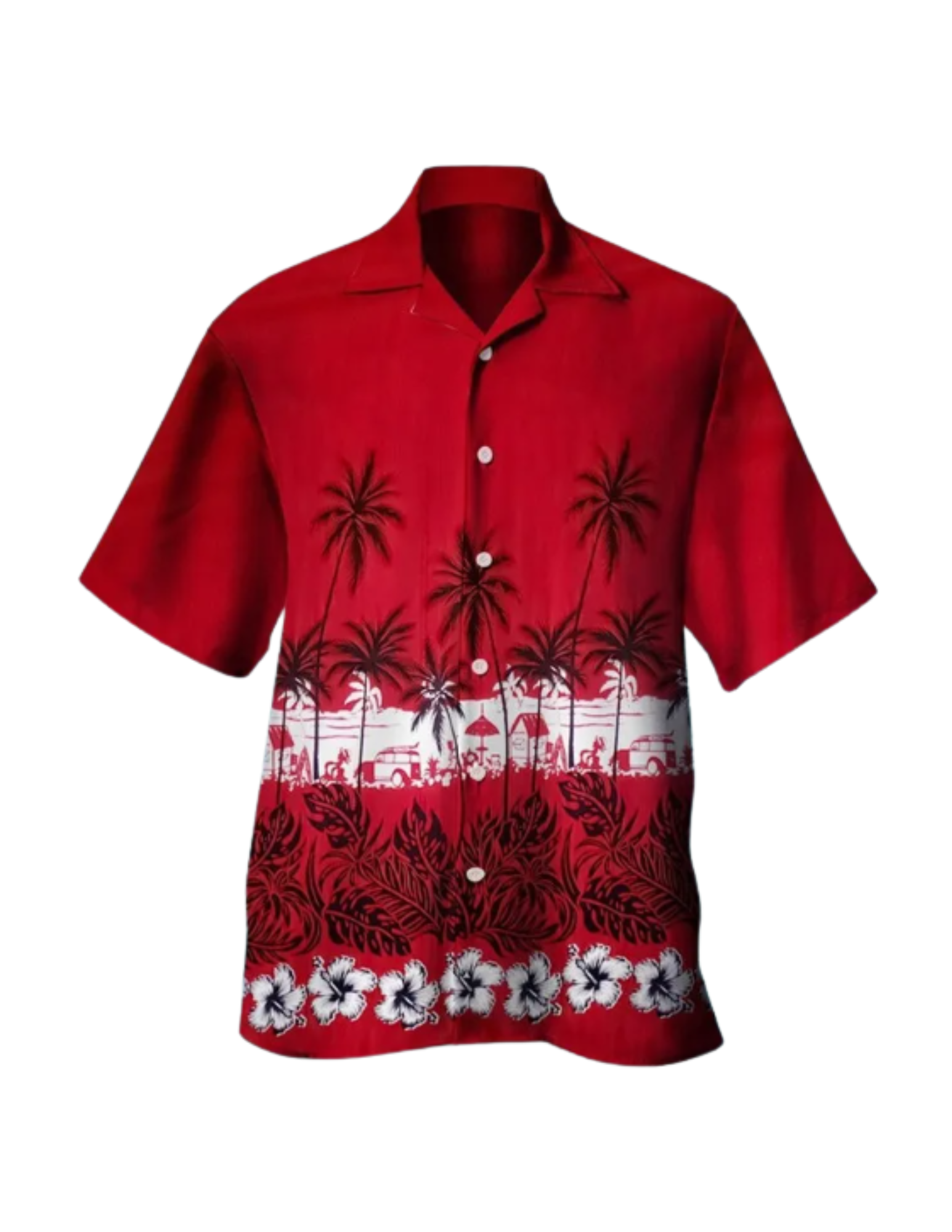 Men's Loose Fit Hawaiian Shirt – 3D Print Color Block Short Sleeve