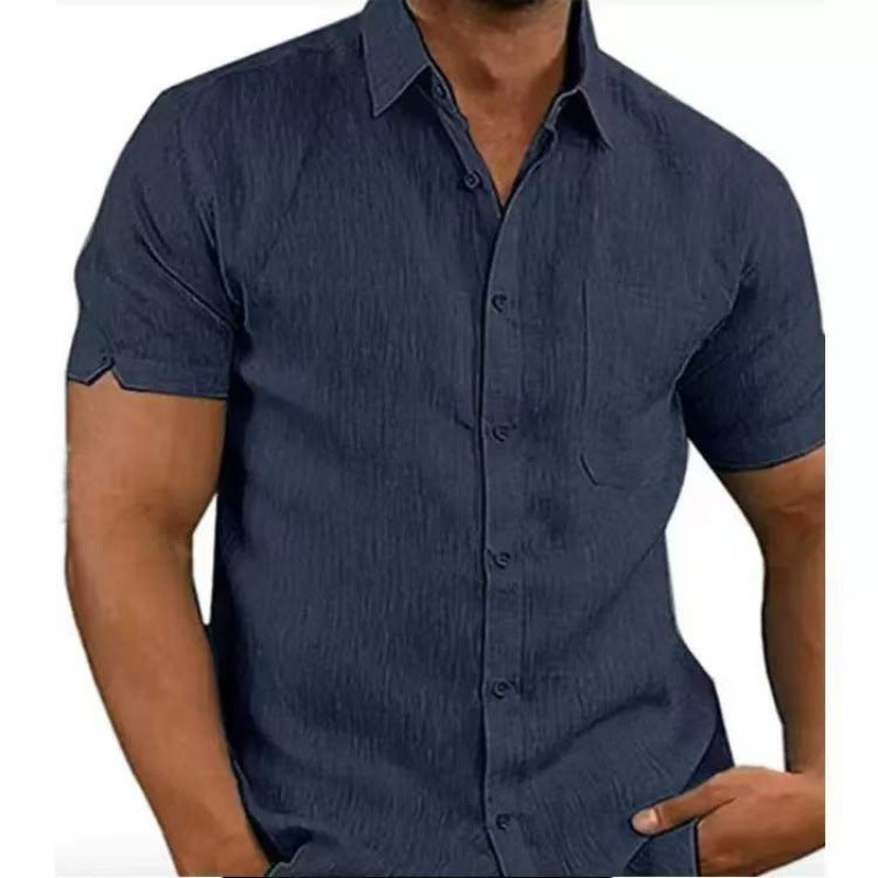 Men's Summer Short Sleeve Shirt | Casual Loose Fit Solid Tee