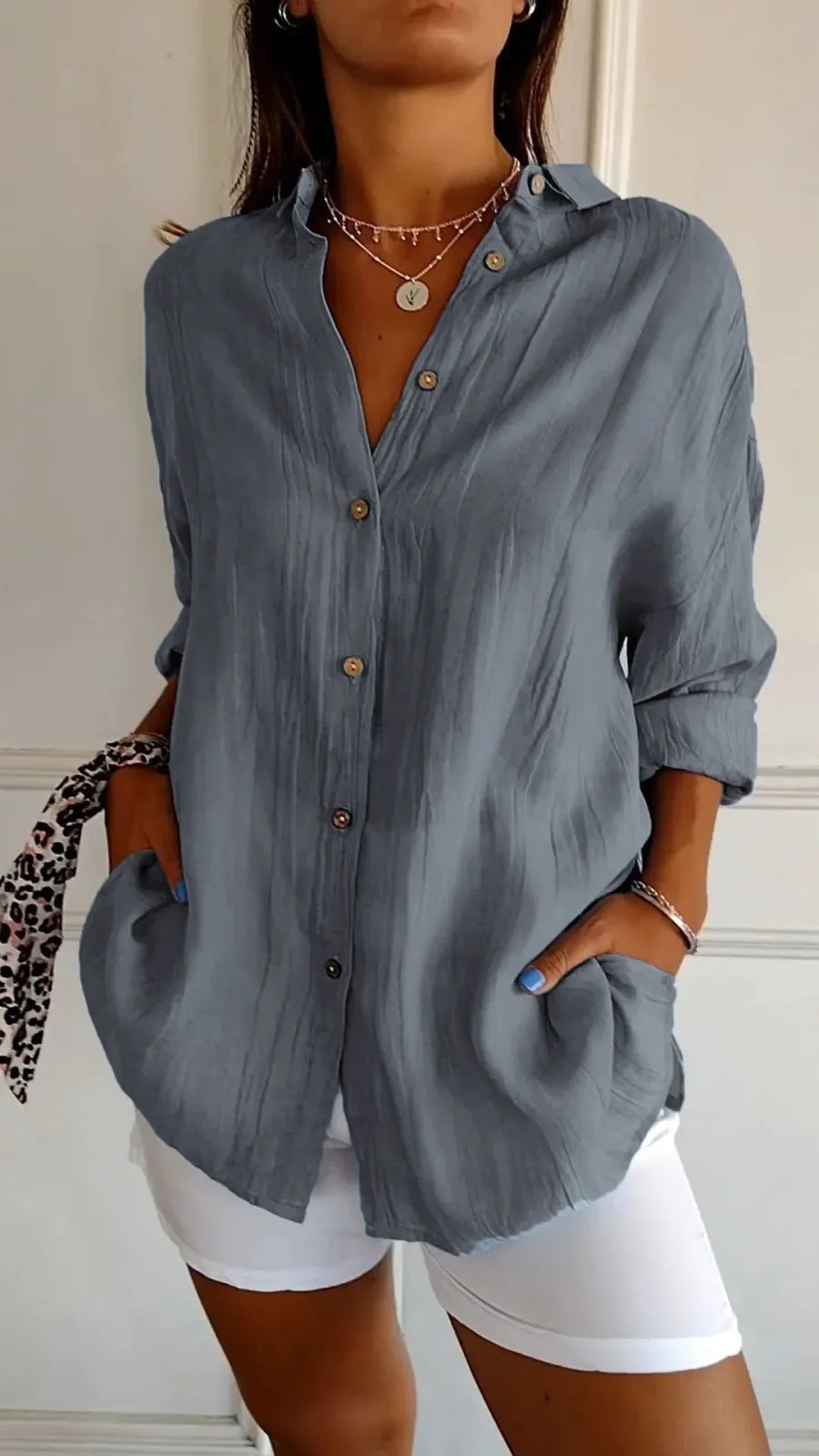 Women's Long Sleeve Button Shirt