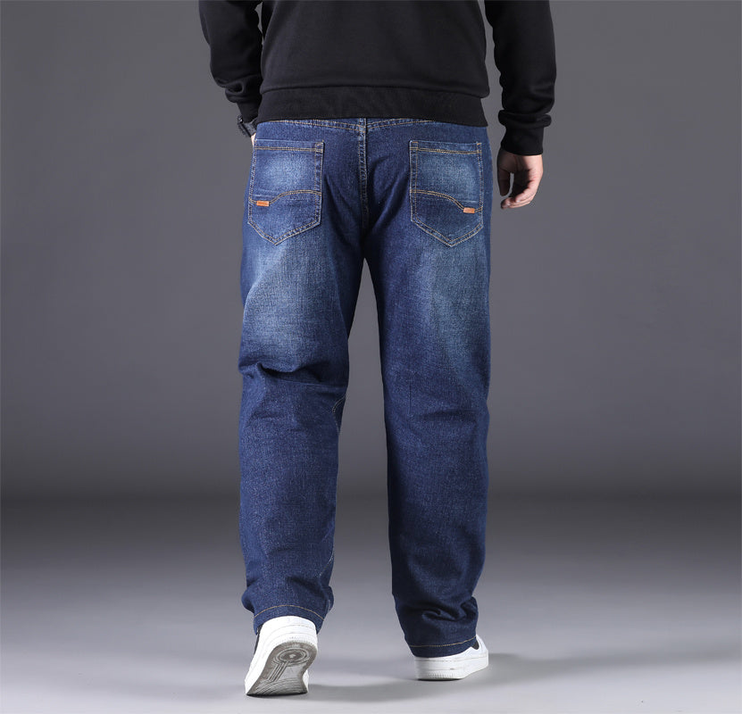 Men's Straight Leg Casual Pants | Loose Fit Cotton Blend Trousers