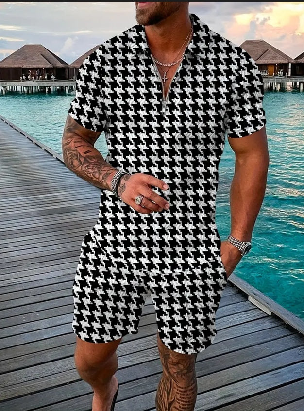 Men's Polo & Shorts Set | Sports Short Sleeve Outfit