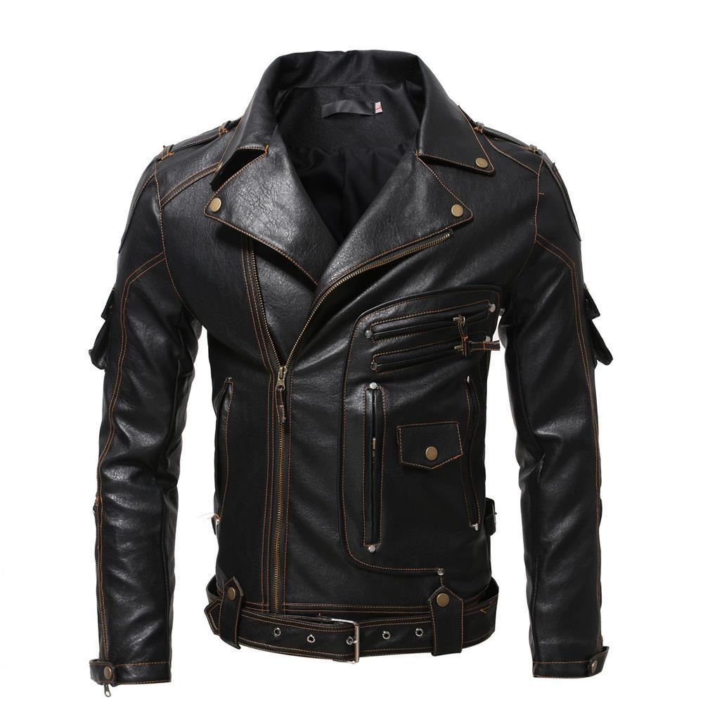 Men's Faux Fur Coat | Multi-Pocket Cardigan Style Jacket
