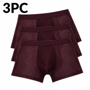 3PC Burgundy Red Boxer Briefs