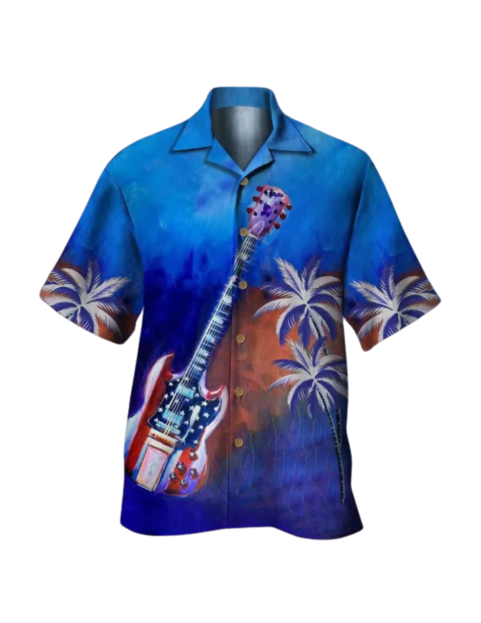 Men's Loose Fit Hawaiian Shirt – 3D Print Color Block Short Sleeve