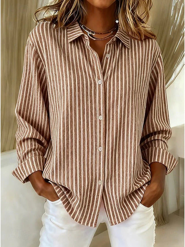 Women's Plaid Long Sleeve Work Blouse