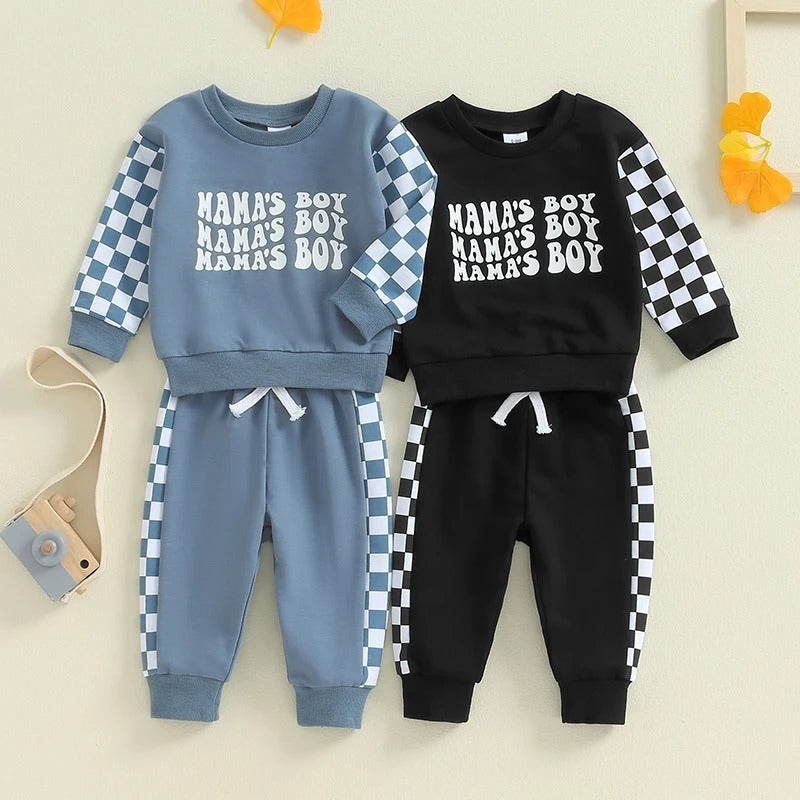 Kid's Plaid Sweater Set | Long-Sleeve Printed Outfit