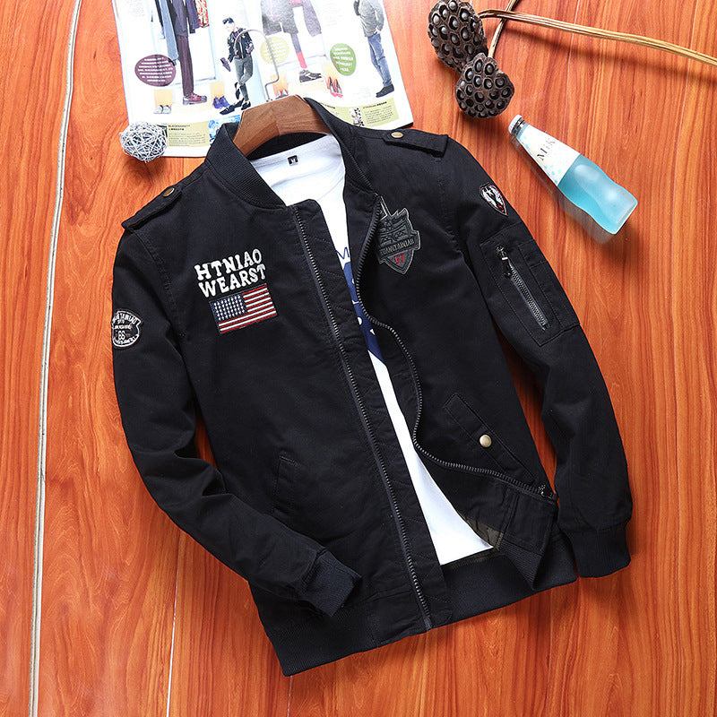 Men's Baseball Style Bomber Jacket | Vintage Flight Jacket