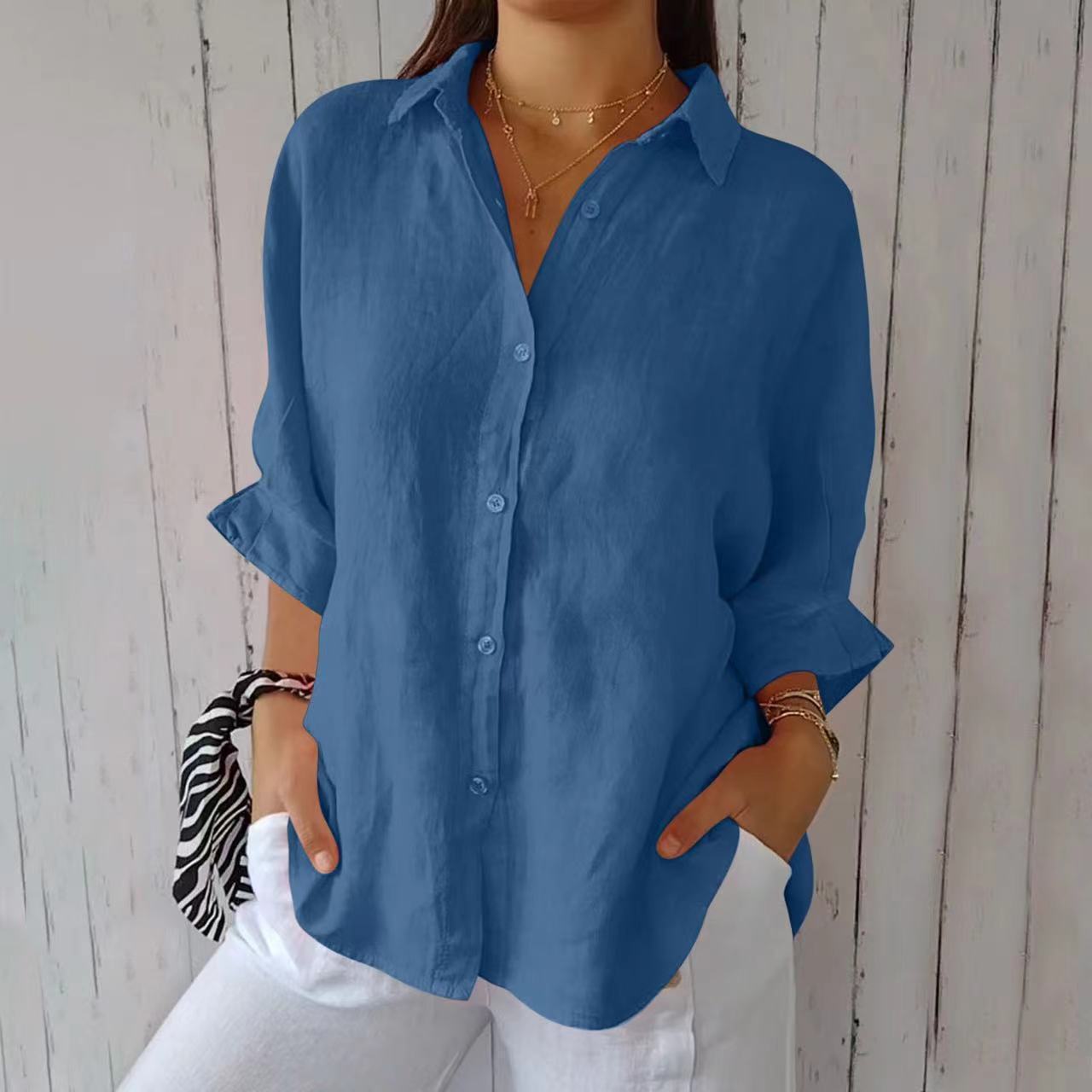 Women's Long Sleeve Button Shirt