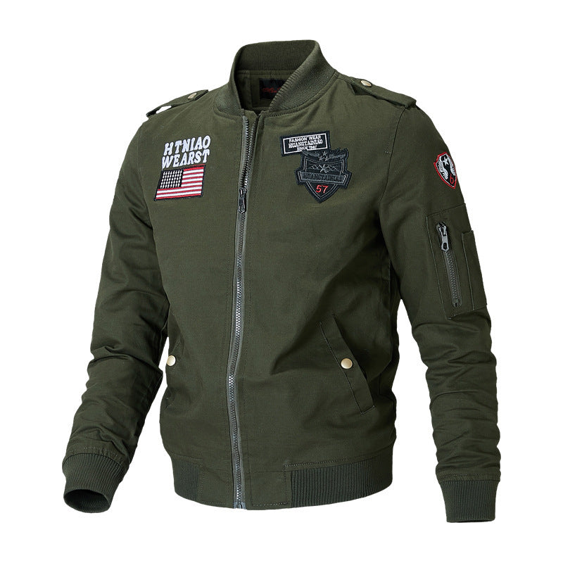 Men's Baseball Style Bomber Jacket | Vintage Flight Jacket