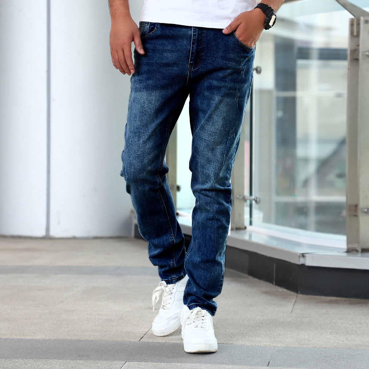 Men's Slim Fit Stretch Jeans | Youth Blue Denim Pants