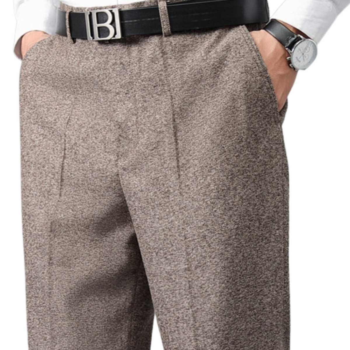 Men's High Waist Loose Straight Trousers – Comfort Fit Spring Fall