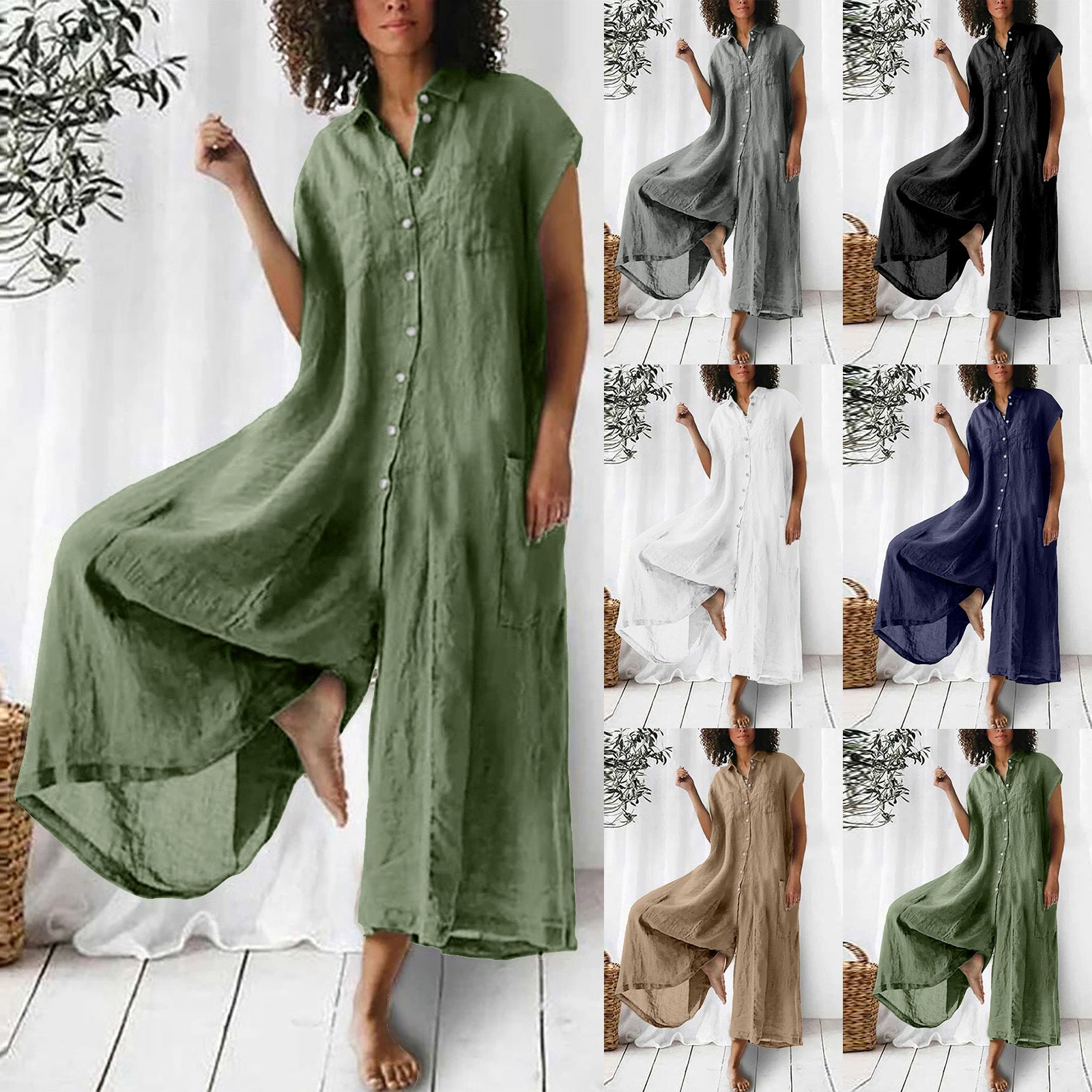 Women's Long Sleeve Jumpsuit | Casual Mid-Length Solid Color Romper