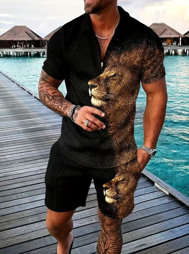 Men's Polo & Shorts Set | Sports Short Sleeve Outfit