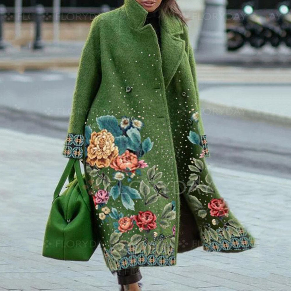Women's Color Block Plaid Coat | Long Sleeve Fashion Jacket