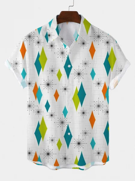 Men's Floral Hawaiian Street Style Shirt – Short Sleeve Summer