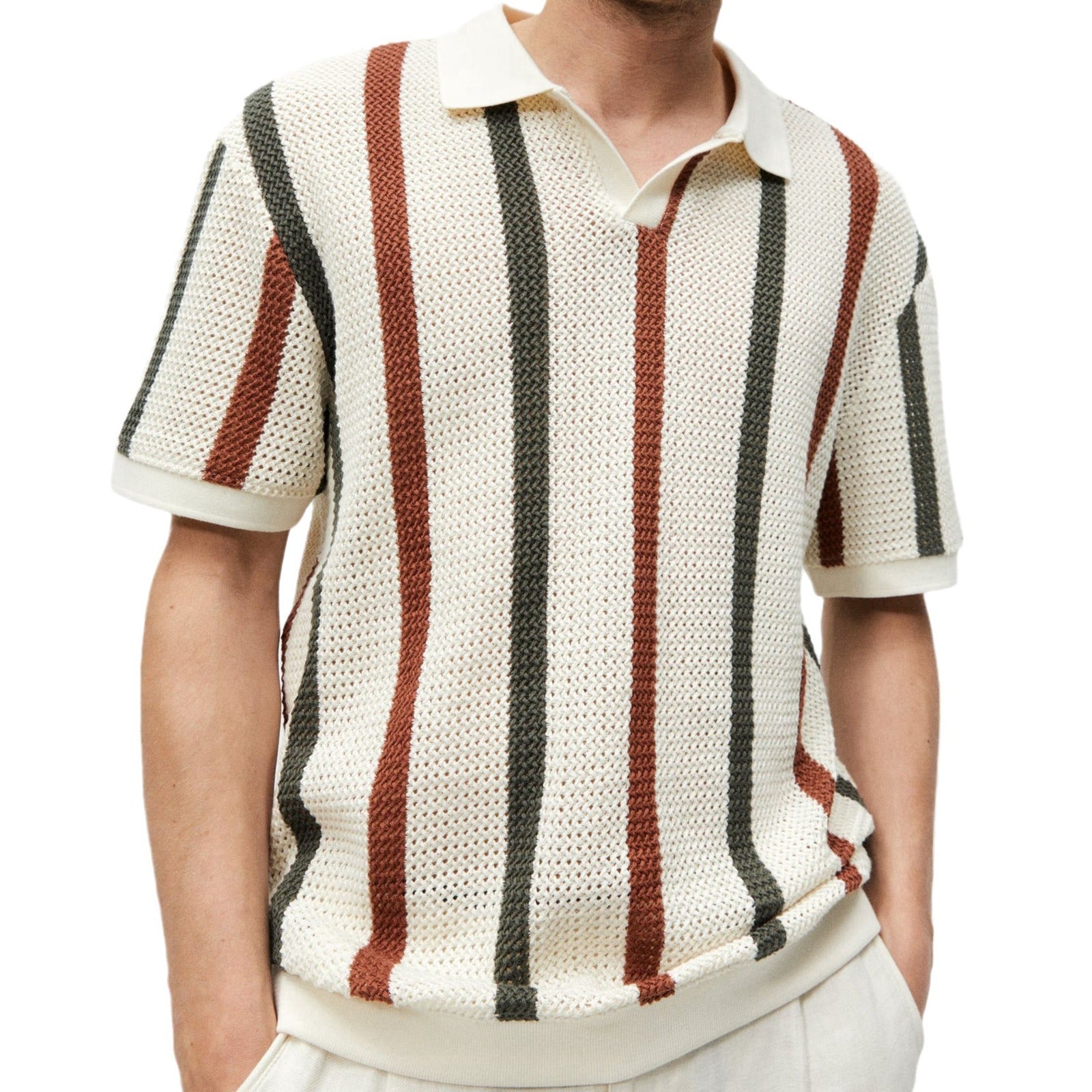 Men's Chunky Knit Sweater | Breathable Open Weave Pullover