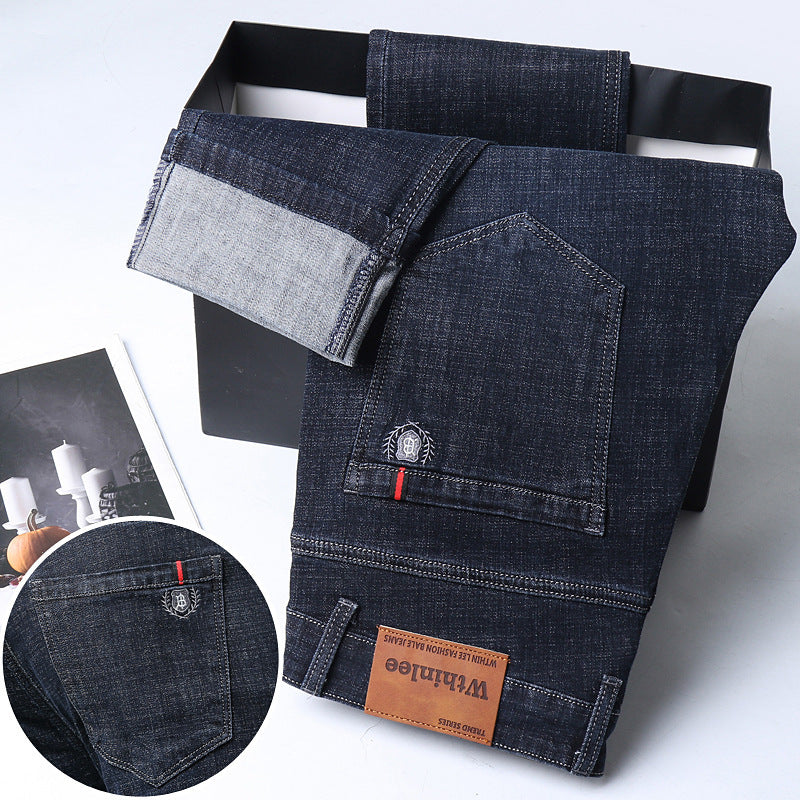 Men's Fleece-Lined Jeans | Winter Warmth Straight Loose Fit Pants
