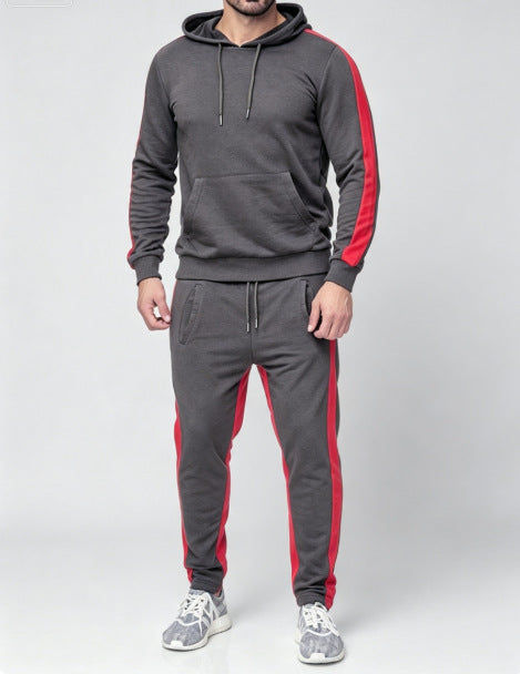 Men's Contrast-Stripe Hoodie & Pants Set - Five Colors