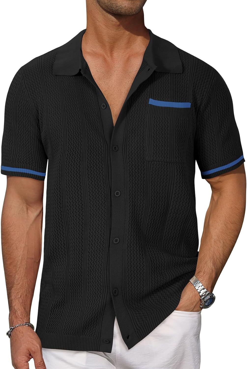 Men’s Short Sleeve Summer Cardigan Shirt
