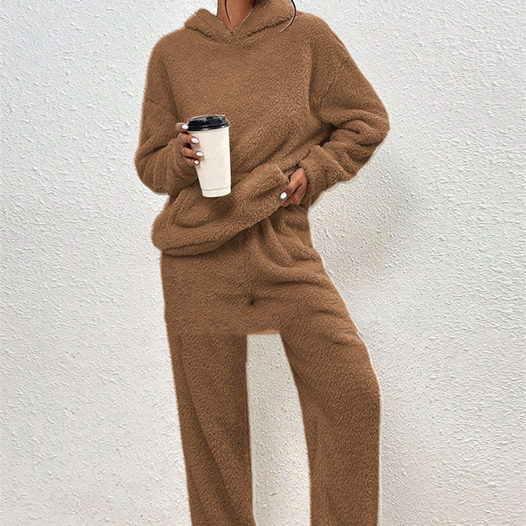 Women's Fleece-Lined Hooded Tracksuit | Cozy Two-Piece Set
