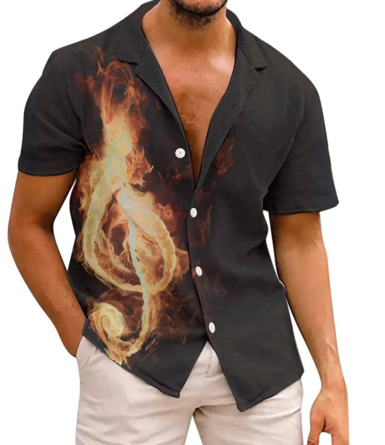 Men's Floral Hawaiian Street Style Shirt – Short Sleeve Summer