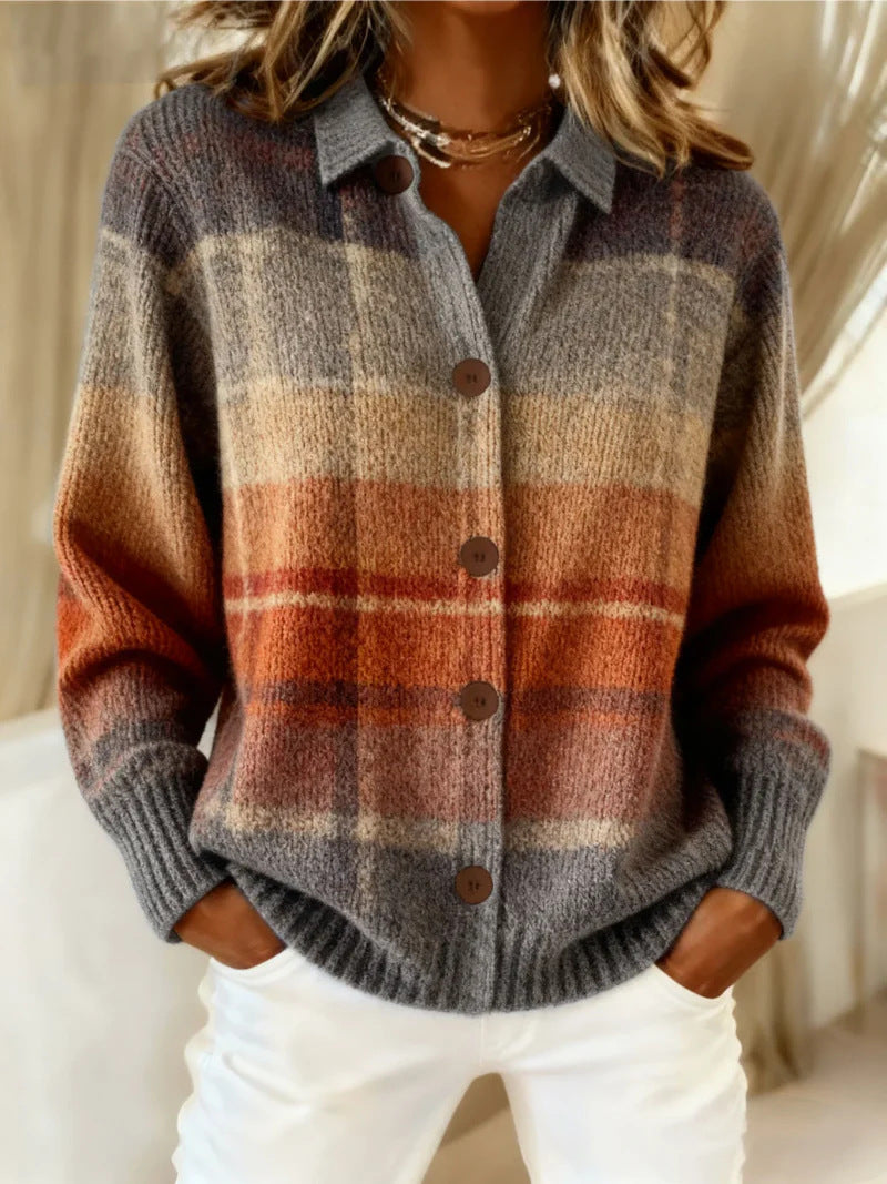 Women's Plaid Long Sleeve Work Blouse