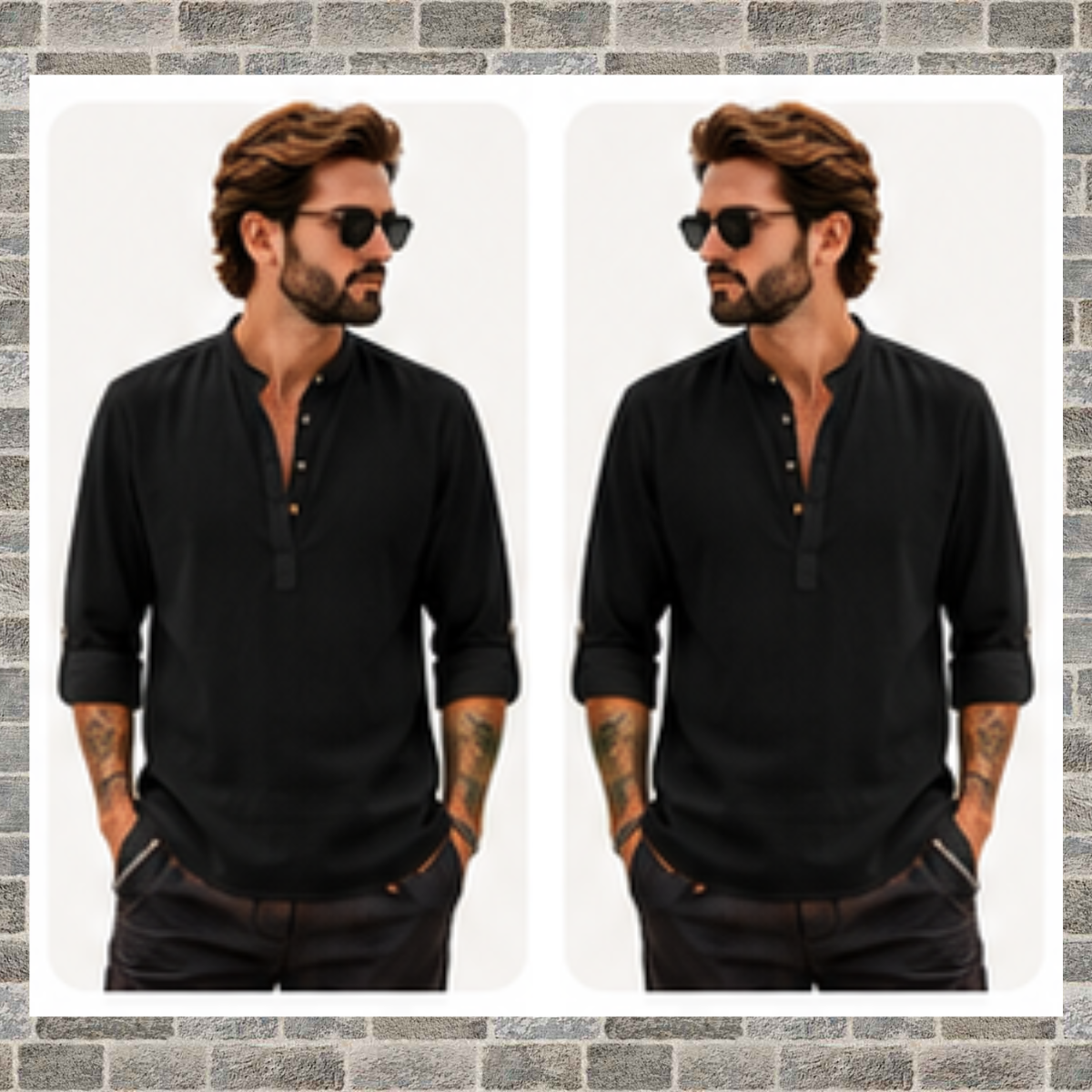 Men's Breathable Button-Down Long Sleeve Shirt – Classic Fit