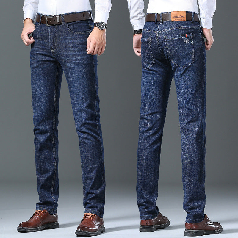 Men's Fleece-Lined Jeans | Winter Warmth Straight Loose Fit Pants