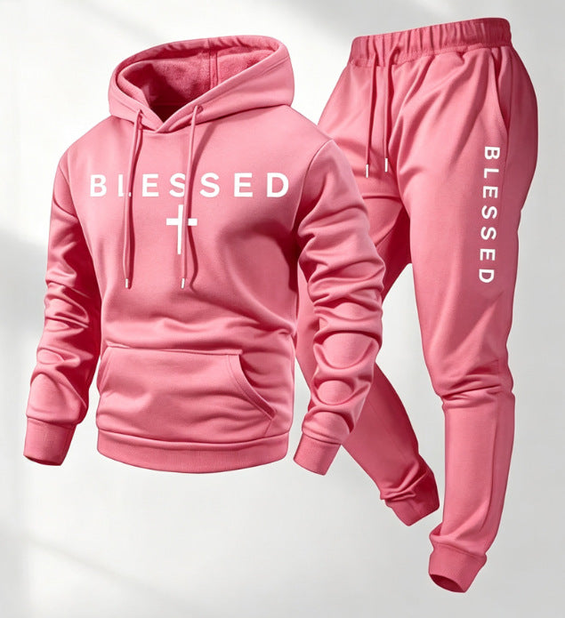 Men's Blessed Graphic Hoodie & Jogger Pants Set - 11 Colors