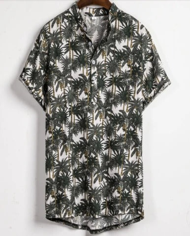 Men's Slim Fit Button Front Hawaiian Shirt – Short Sleeve