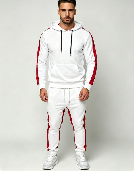 Men's Contrast-Stripe Hoodie & Pants Set - Five Colors