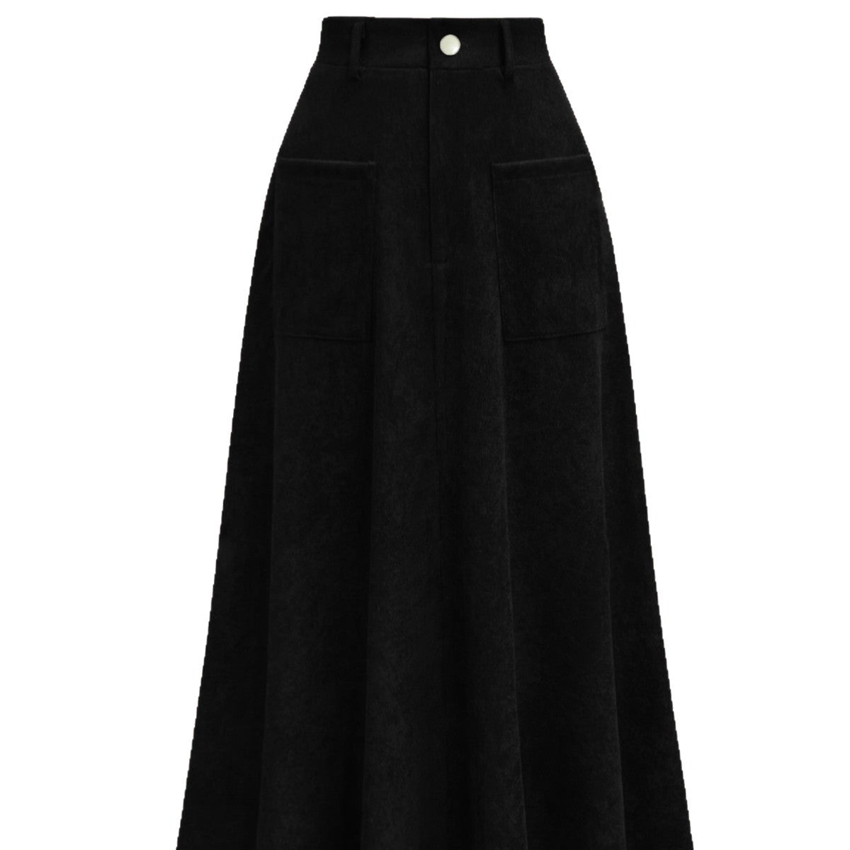 Women's Long A-Line Skirt - Solid Color Polyester