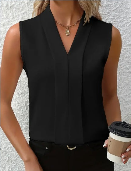 Women's Sleeveless V-Neck Blouse