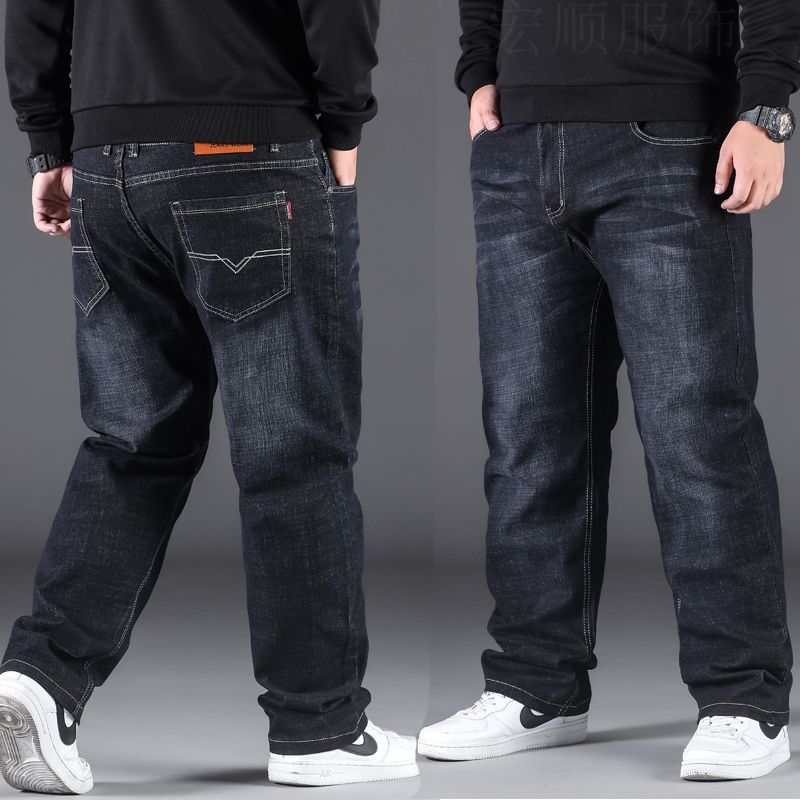 Men's Straight Leg Casual Pants | Loose Fit Cotton Blend Trousers