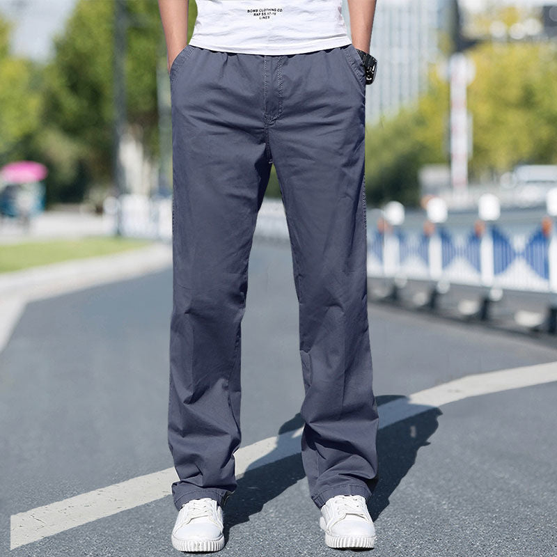 Men's Cotton Cargo Pants - Loose Fit Straight Leg