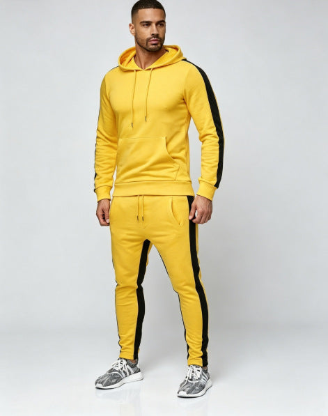 Men's Contrast-Stripe Hoodie & Pants Set - Five Colors