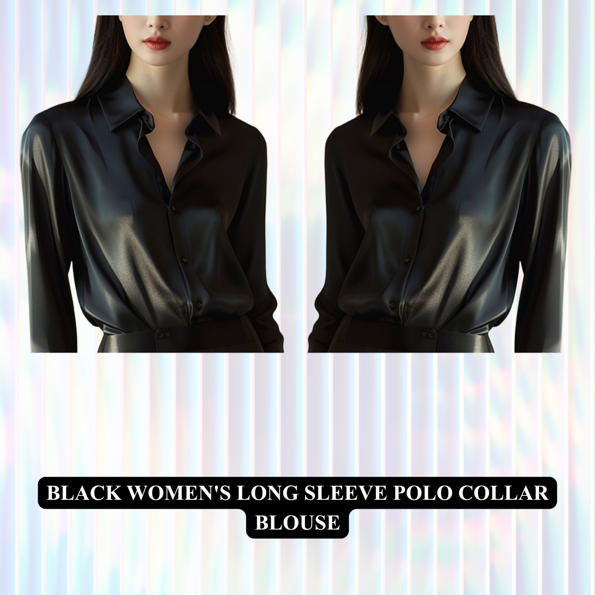 Women's Long Sleeve Polo Collar Blouse