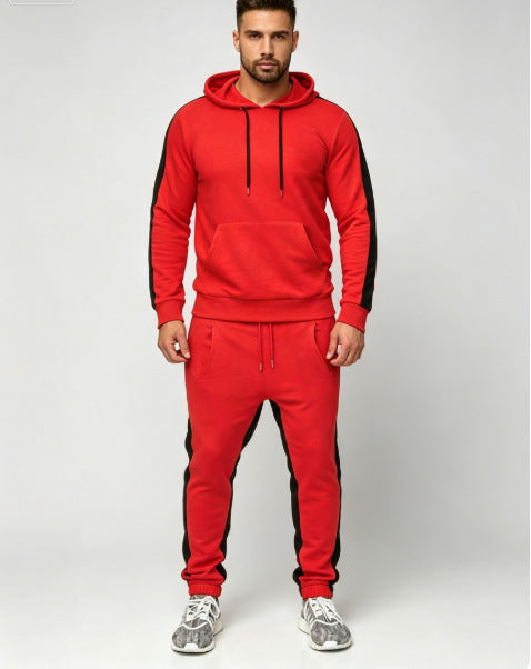 Men's Contrast-Stripe Hoodie & Pants Set - Five Colors