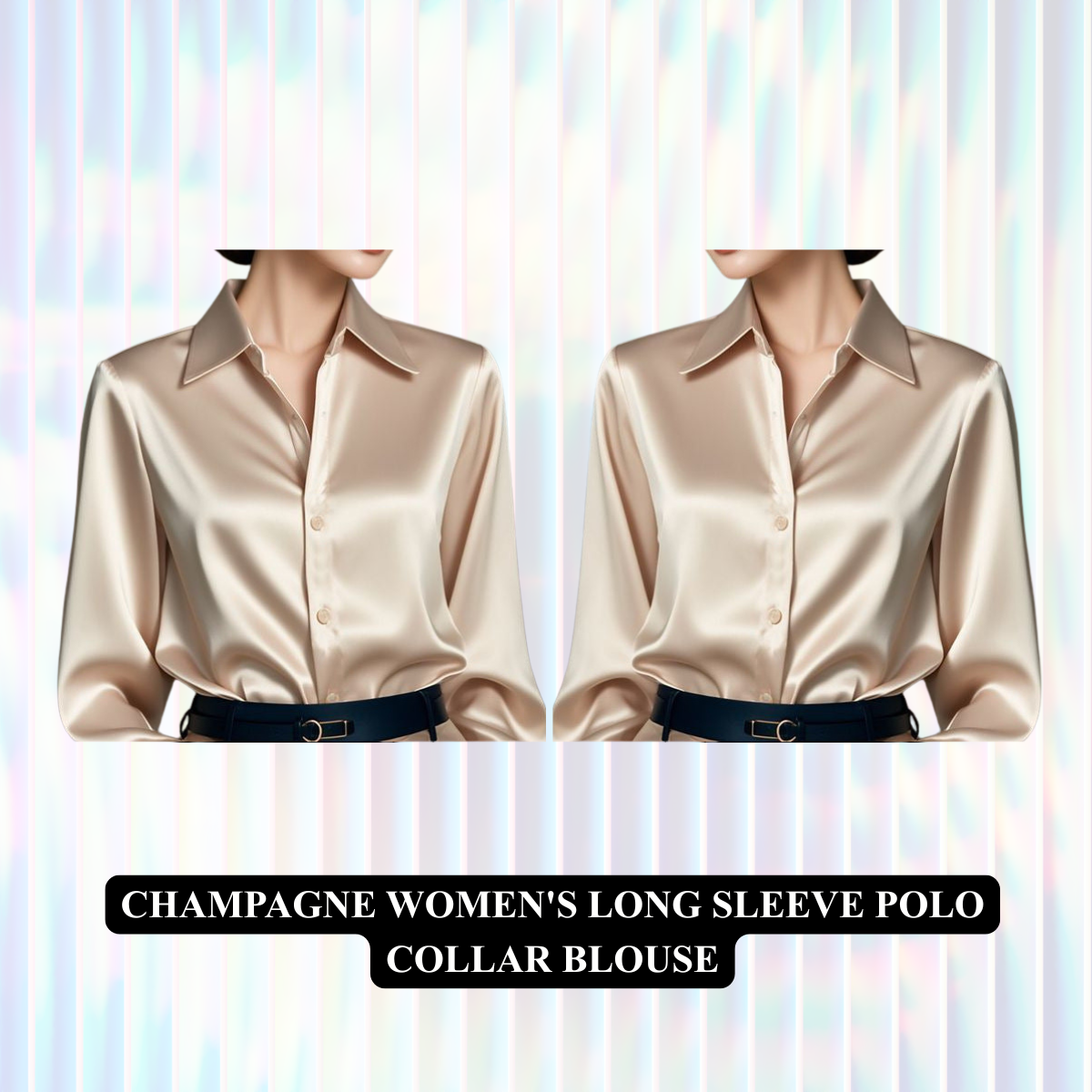 Women's Long Sleeve Polo Collar Blouse